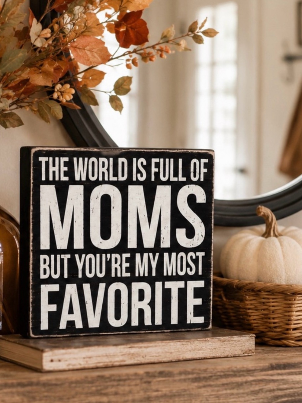 Quill To Paper Mom Wood Block Sign Gift Rustic Farmhouse Decor 6x6